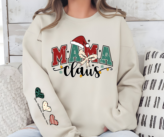 Mama Clause! With kids names on sleeve.
